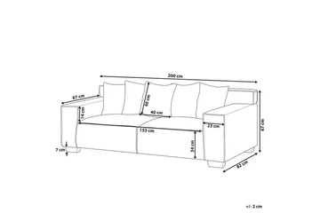3-sitssoffa Beliani Viskan Beige, Manchestertyg Beige - Møbler - Sofaer - Sofa 3 seter