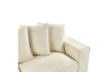 3-sitssoffa Beliani Viskan Beige, Manchestertyg Beige - Møbler - Sofaer - Sofa 3 seter