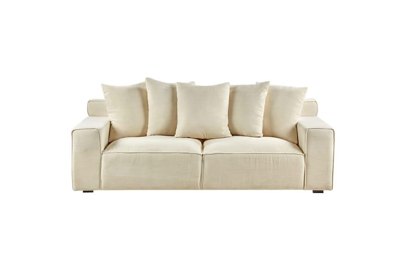 3-sitssoffa Beliani Viskan Beige, Manchestertyg NO_BRAND Beige - Møbler - Sofaer - Sofa 3 seter
