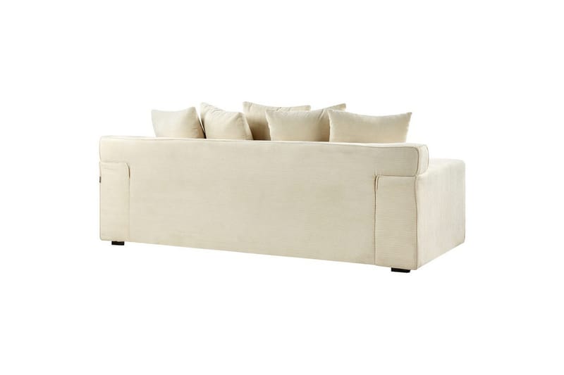 3-sitssoffa Beliani Viskan Beige, Manchestertyg NO_BRAND Beige - Møbler - Sofaer - Sofa 3 seter