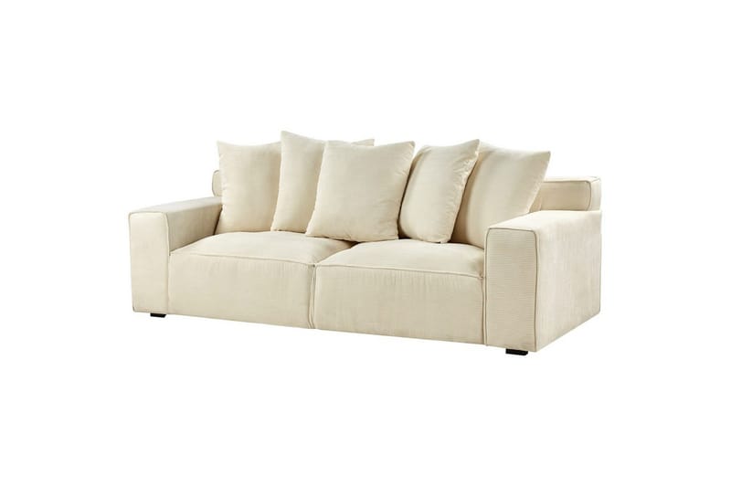 3-sitssoffa Beliani Viskan Beige, Manchestertyg NO_BRAND Beige - Møbler - Sofaer - Sofa 3 seter