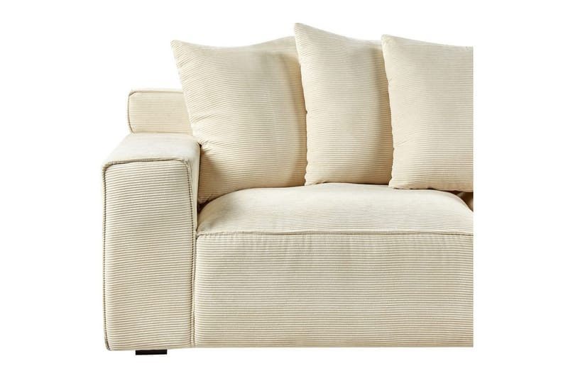 3-sitssoffa Beliani Viskan Beige, Manchestertyg NO_BRAND Beige - Møbler - Sofaer - Sofa 3 seter