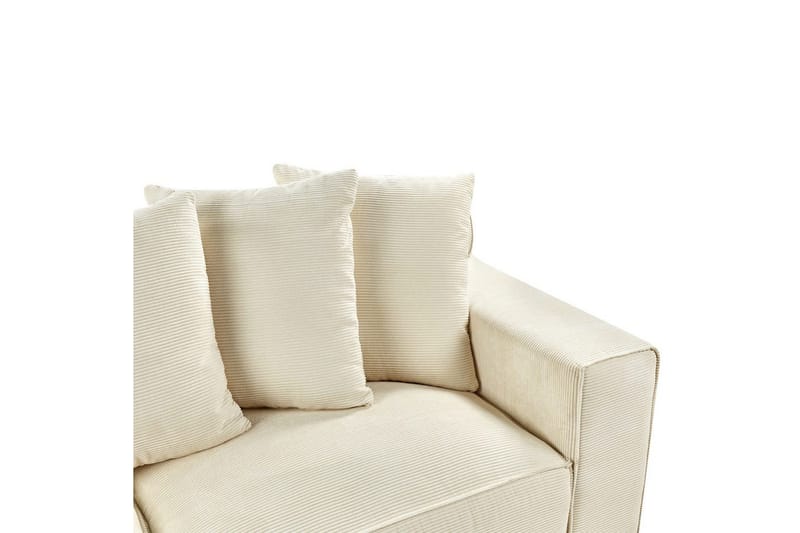3-sitssoffa Beliani Viskan Beige, Manchestertyg NO_BRAND Beige - Møbler - Sofaer - Sofa 3 seter