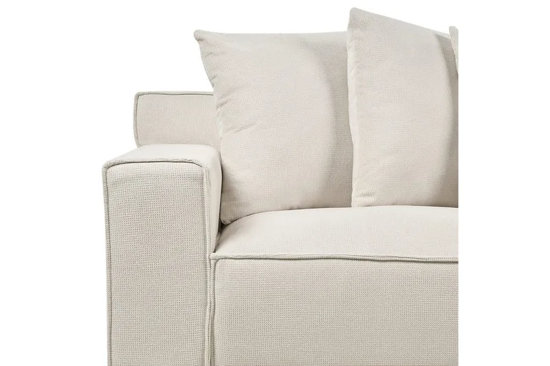 3-sitssoffa Beliani Viskan Beige, Manchestertyg NO_BRAND White - Møbler - Sofaer - Sofa 3 seter