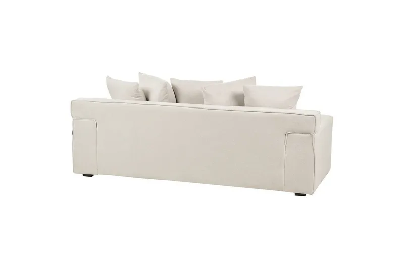 3-sitssoffa Beliani Viskan Beige, Manchestertyg NO_BRAND White - Møbler - Sofaer - Sofa 3 seter
