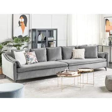 4-seters sofa Aure - Lys grå - Møbler - Sofaer - Fløyel sofaer