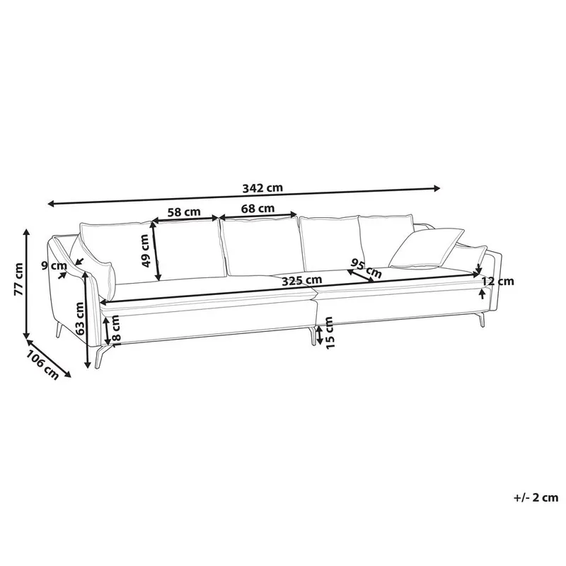 4-seters sofa Aure - Lys grå - Møbler - Sofaer - Fløyel sofaer