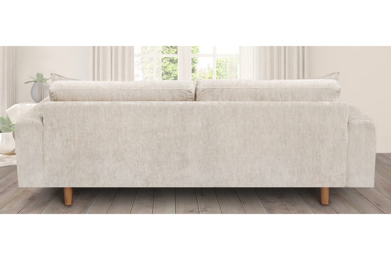 Boel 4-seters Fløyelssofa - Beige/Eik - Møbler - Sofaer - 4 seter sofa
