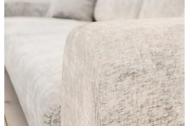 Boel 4-seters Fløyelssofa - Beige/Eik - Møbler - Sofaer - 4 seter sofa