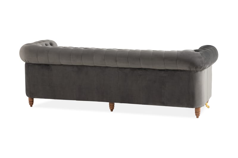 Chesterfield Deluxe 4-seter Sofa - Grå - 4 seter sofa - Chesterfield sofaer