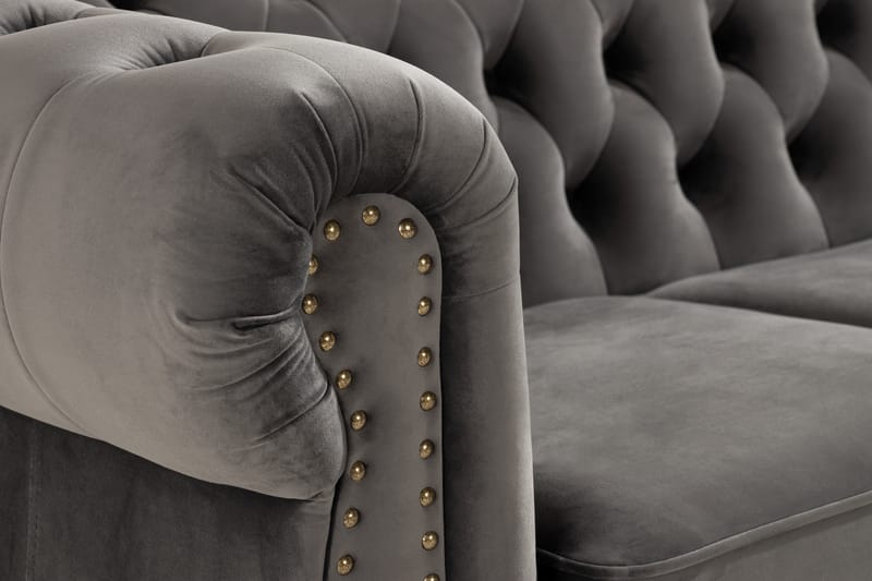 Chesterfield Deluxe 4-seter Sofa - Grå - Møbler - Sofaer - 4 seter sofa