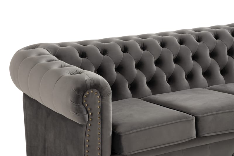 Chesterfield Deluxe 4-seter Sofa - Grå - Møbler - Sofaer - 4 seter sofa