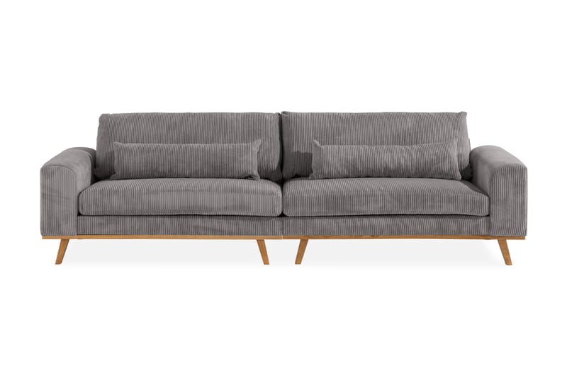 Copenhagen 4-seter Sofa Cordfløyel - Grå - 4 seter sofa