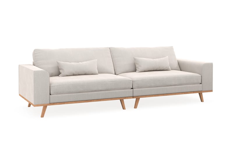Copenhagen 4-seters Fløyelssofa - Kremhvit - Møbler - Sofaer - 4 seter sofa