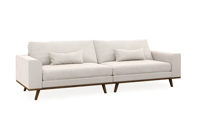 Copenhagen 4-seters Fløyelssofa - Kremhvit - Møbler - Sofaer - 4 seter sofa