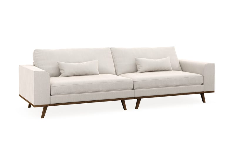 Copenhagen 4-seters Fløyelssofa - Kremhvit - Møbler - Sofaer - 4 seter sofa