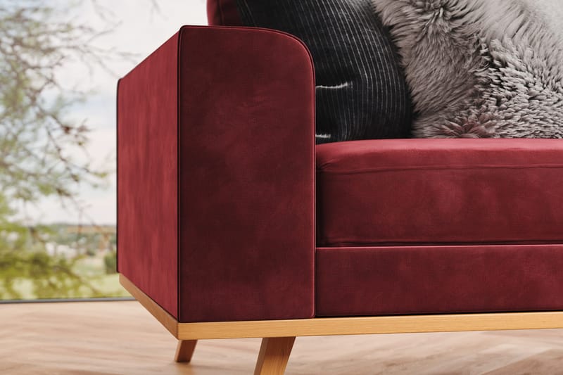 Copenhagen 4-seters Fløyelssofa - Lilla - Møbler - Sofaer - 4 seter sofa