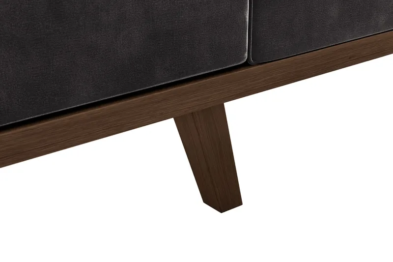 Copenhagen 4-seters Fløyelssofa - Mørk grå - Møbler - Sofaer - 4 seter sofa