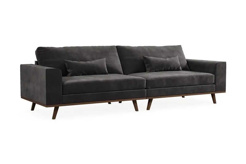 Copenhagen 4-seters Fløyelssofa - Mørk grå - Møbler - Sofaer - 4 seter sofa