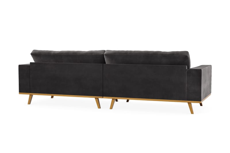 Copenhagen 4-seters Fløyelssofa - Mørk grå - Møbler - Sofaer - 4 seter sofa
