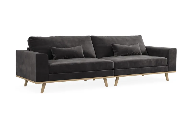 Copenhagen 4-seters Fløyelssofa - Mørk grå - Møbler - Sofaer - 4 seter sofa