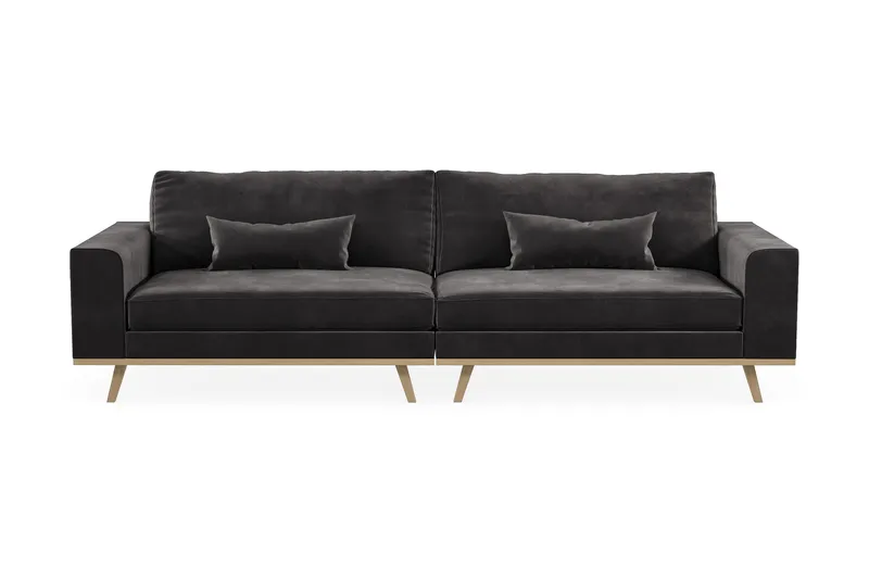 Copenhagen 4-seters Fløyelssofa - Mørk grå - Møbler - Sofaer - 4 seter sofa