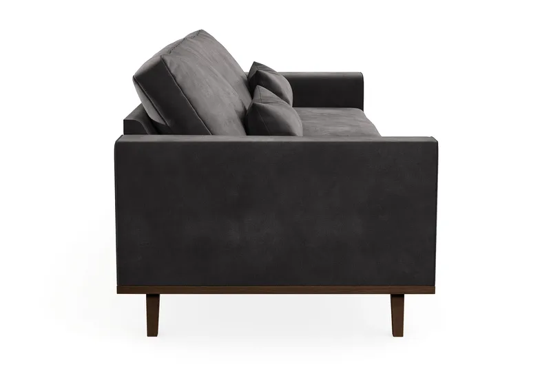 Copenhagen 4-seters Fløyelssofa - Mørk grå - Møbler - Sofaer - 4 seter sofa