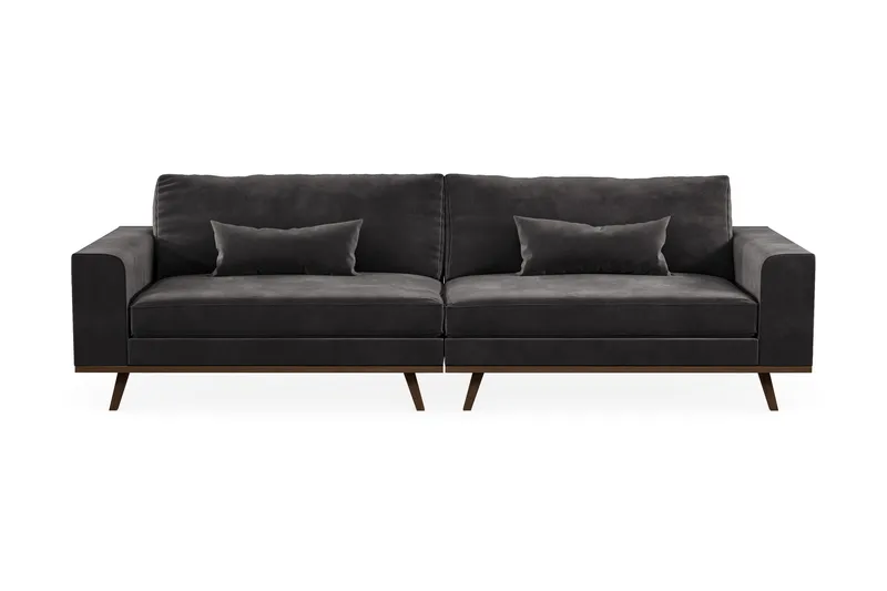 Copenhagen 4-seters Fløyelssofa - Mørk grå - Møbler - Sofaer - 4 seter sofa