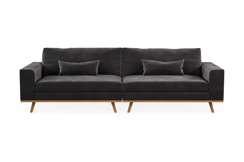 Copenhagen 4-seters Fløyelssofa - Mørk grå - Møbler - Sofaer - 4 seter sofa
