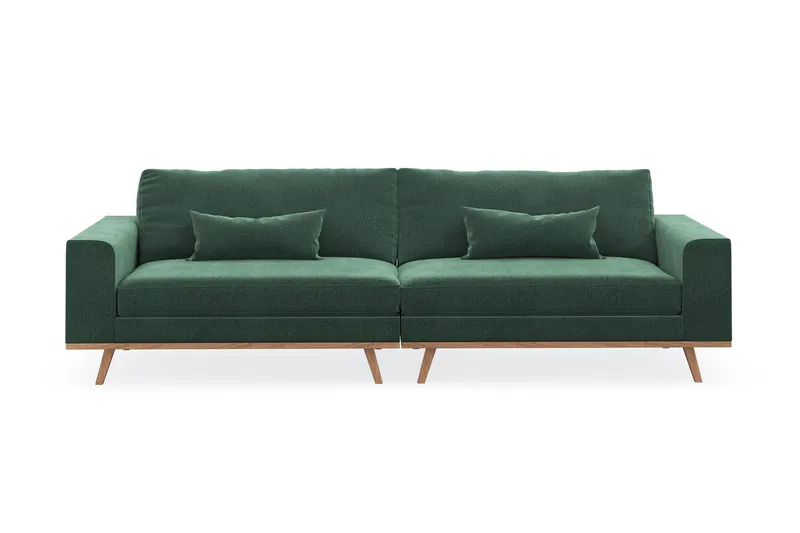 Copenhagen 4-seters Fløyelssofa - Mørk grønn - Møbler - Sofaer - 4 seter sofa