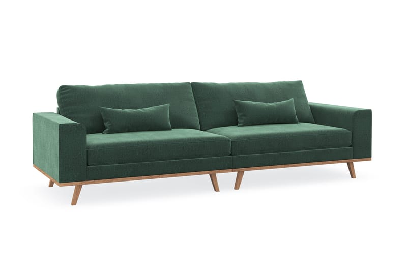 Copenhagen 4-seters Fløyelssofa - Mørk grønn - Møbler - Sofaer - 4 seter sofa