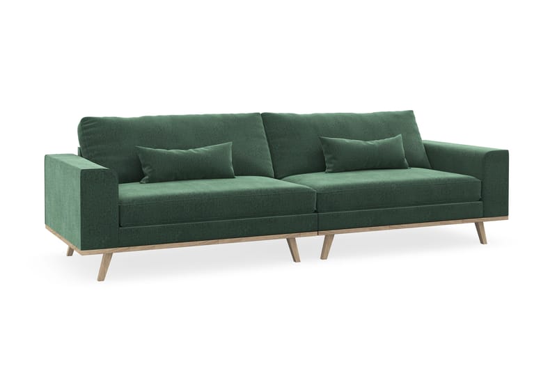 Copenhagen 4-seters Fløyelssofa - Mørk grønn - Møbler - Sofaer - 4 seter sofa