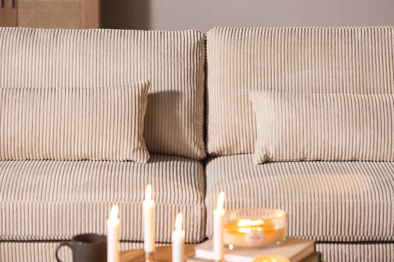 Copenhagen 4-seters Manchestersofa - Beige - Møbler - Sofaer - 4 seter sofa
