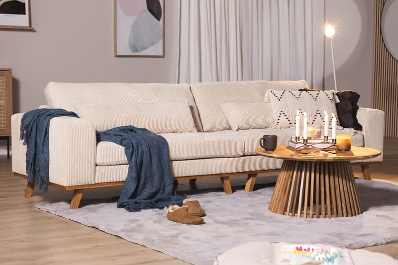 Copenhagen 4-seters Manchestersofa - Beige - Møbler - Sofaer - 4 seter sofa