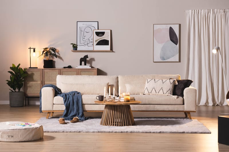 Copenhagen 4-seters Manchestersofa - Beige - Møbler - Sofaer - 4 seter sofa