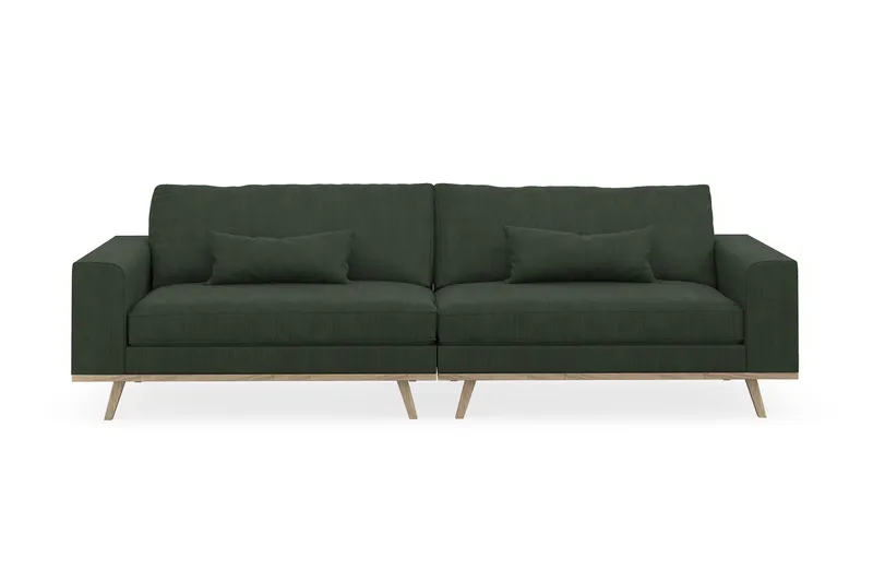 Copenhagen 4-seters Manchestersofa - Mørk grønn - Møbler - Sofaer - 4 seter sofa