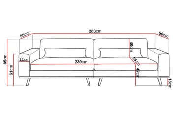 Copenhagen 4-seters Sofa i Bouclé - Hvit - Møbler - Sofaer - 4 seter sofa