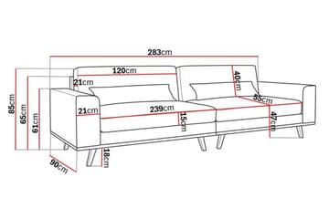 Copenhagen 4-seters Sofa i Bouclé - Hvit - Møbler - Sofaer - 4 seter sofa