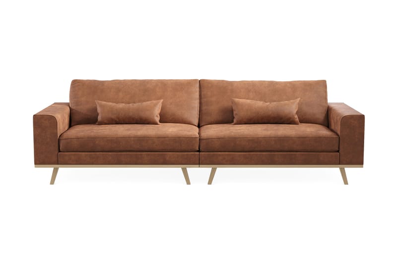 Copenhagen 4-seters Sofa i Kunstlær - Brun - Møbler - Sofaer - 4 seter sofa