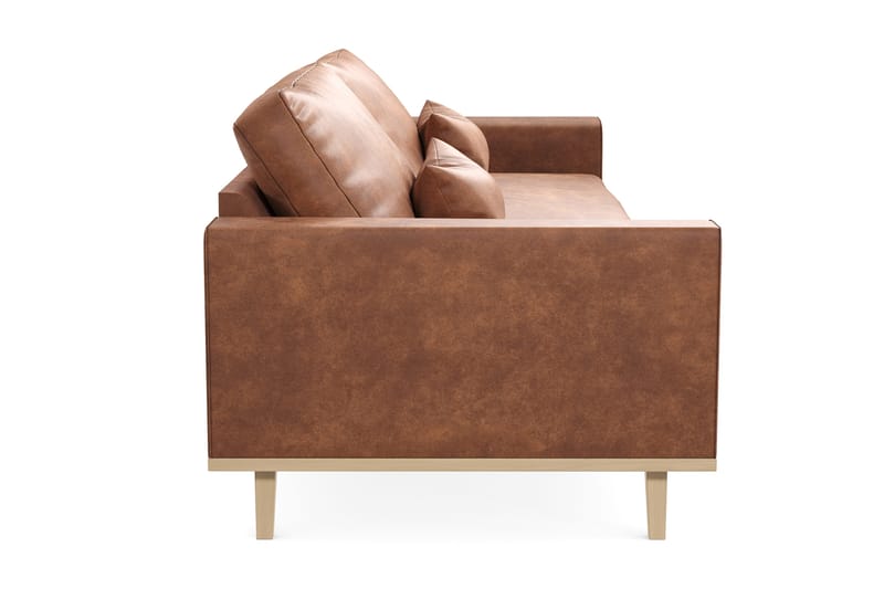 Copenhagen 4-seters Sofa i Kunstlær - Brun - Møbler - Sofaer - 4 seter sofa