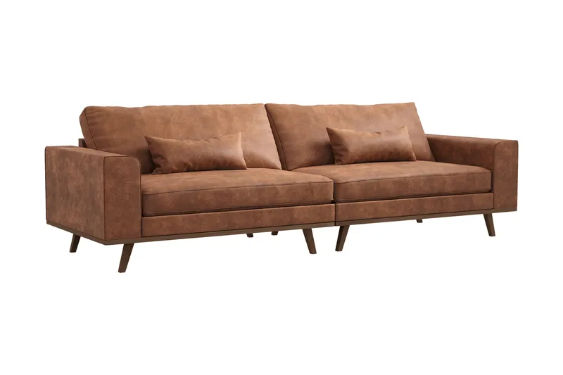 Copenhagen 4-seters Sofa i Kunstlær - Brun - Møbler - Sofaer - 4 seter sofa