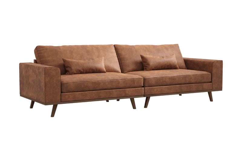 Copenhagen 4-seters Sofa i Kunstlær - Brun - Møbler - Sofaer - 4 seter sofa