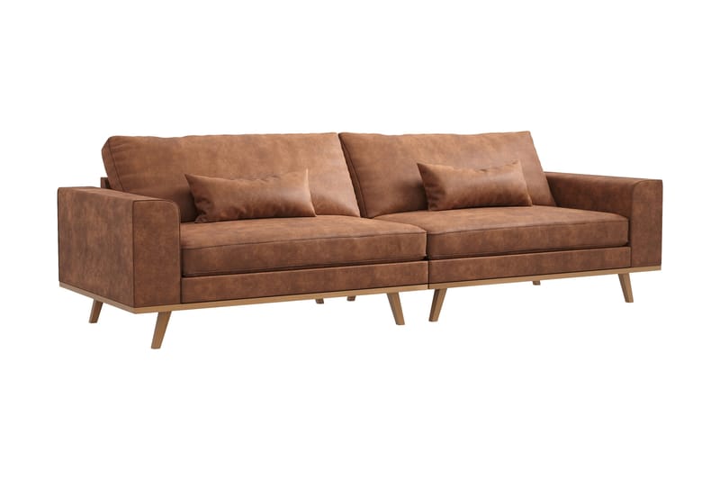 Copenhagen 4-seters Sofa i Kunstlær - Brun - Møbler - Sofaer - 4 seter sofa