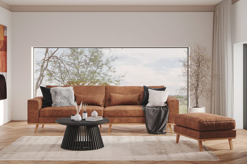 Copenhagen 4-seters Sofa i Kunstlær - Brun - Møbler - Sofaer - 4 seter sofa