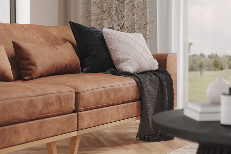 Copenhagen 4-seters Sofa i Kunstlær - Brun - Møbler - Sofaer - 4 seter sofa