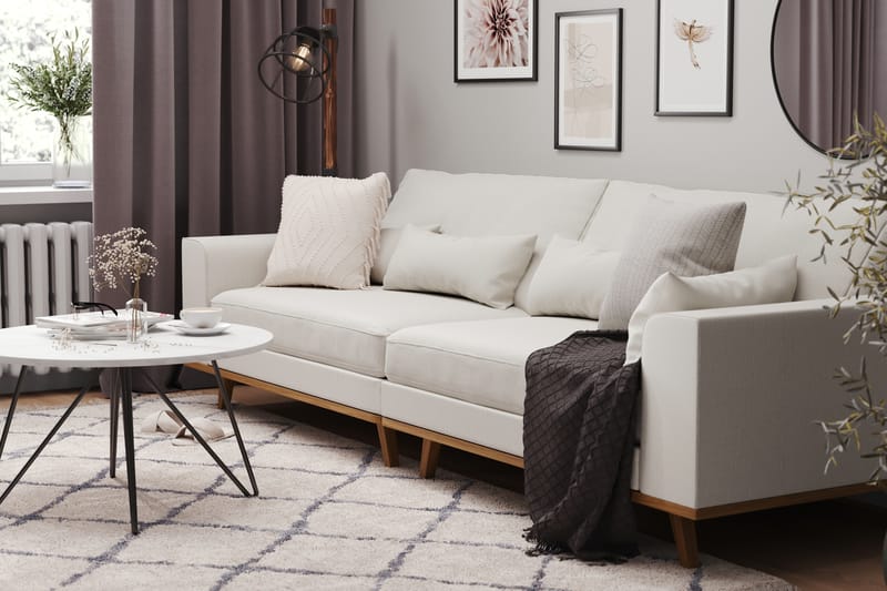Copenhagen 4-seters Stoffsofa - Lys grå - Møbler - Sofaer - 4 seter sofa