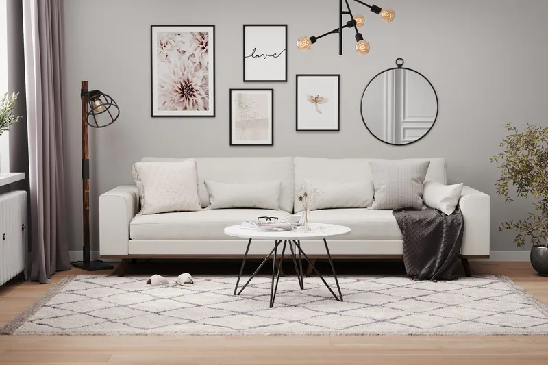 Copenhagen 4-seters Stoffsofa - Lys grå - Møbler - Sofaer - 4 seter sofa