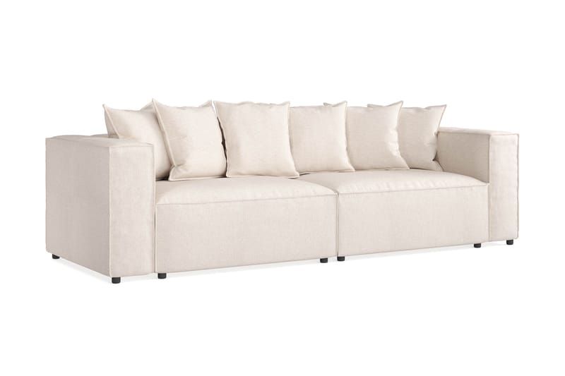 Cubo 4-seters Dyp Modulsofa i Manchester - Beige - Møbler - Sofaer - 4 seter sofa