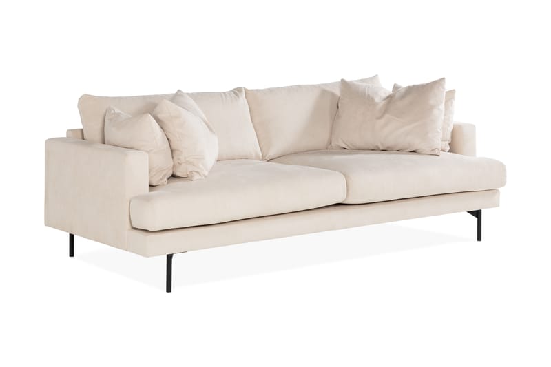 Menard 3-seters Dyp Manchestersofa - Beige - Møbler - Sofaer - Sofa 3 seter