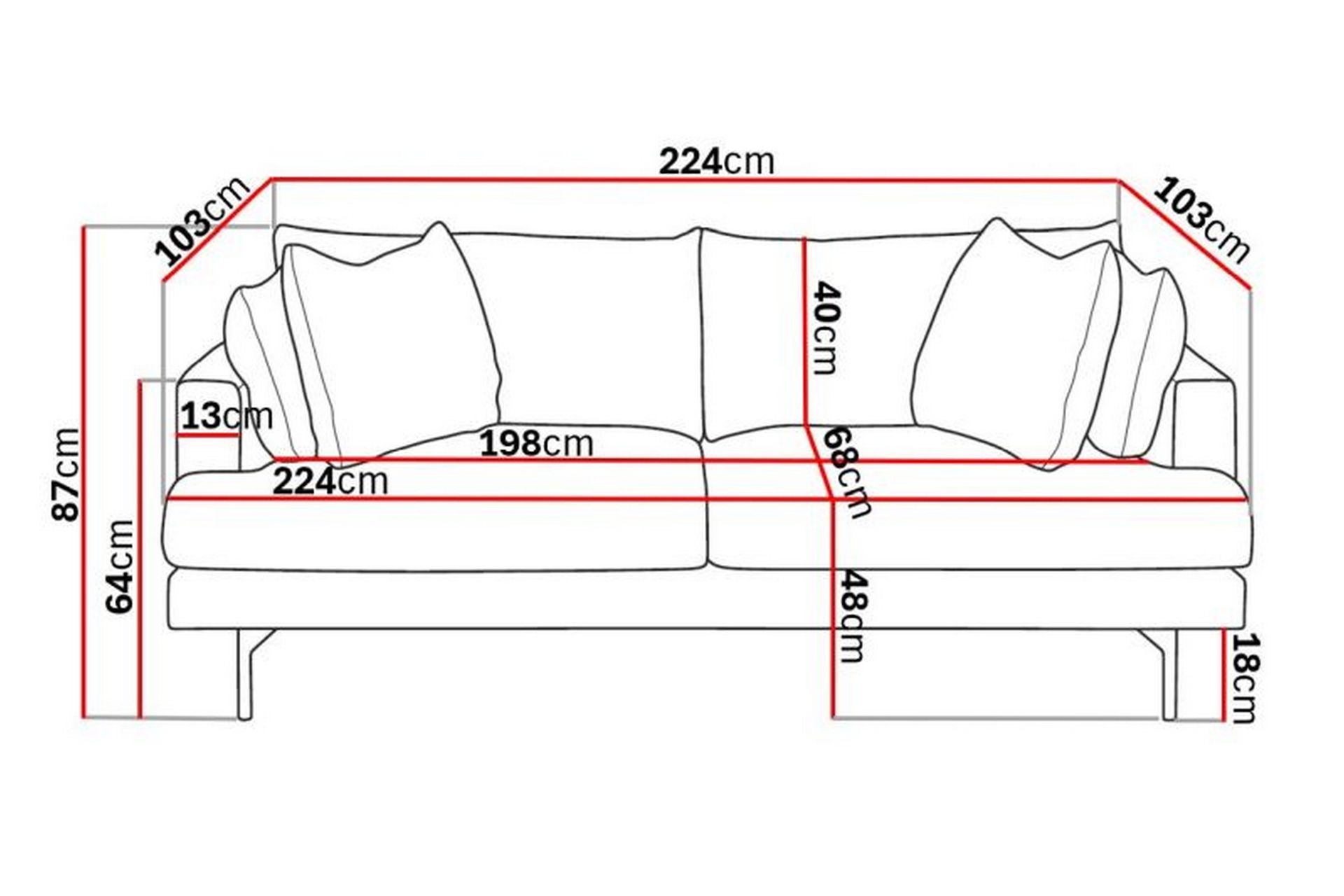 Menard 3-seters Dyp Manchestersofa - Mørk grønn - Møbler - Sofaer - Sofa 3 seter